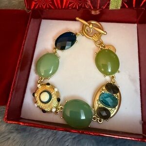 Elegant Gold and Green Bracelet